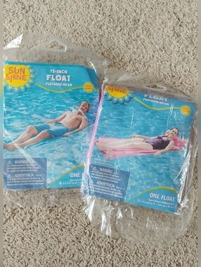 SunShine 72-Inch Inflatable Pool Float - Blue & Pink